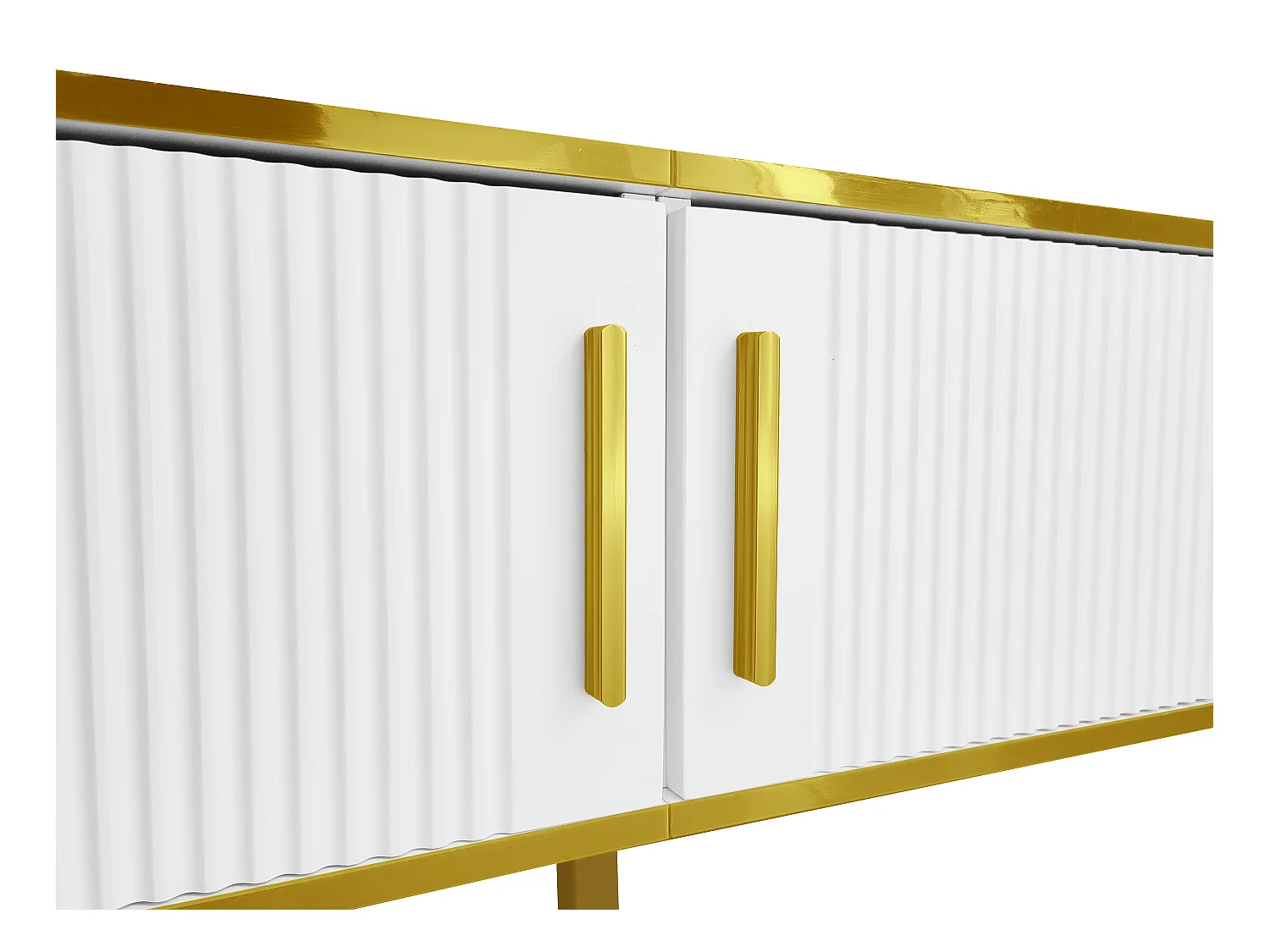 180-cm-TV-Schrank für 80-Zoll-Fernseher – 2 Türen und 2 Schubladen – Weiß