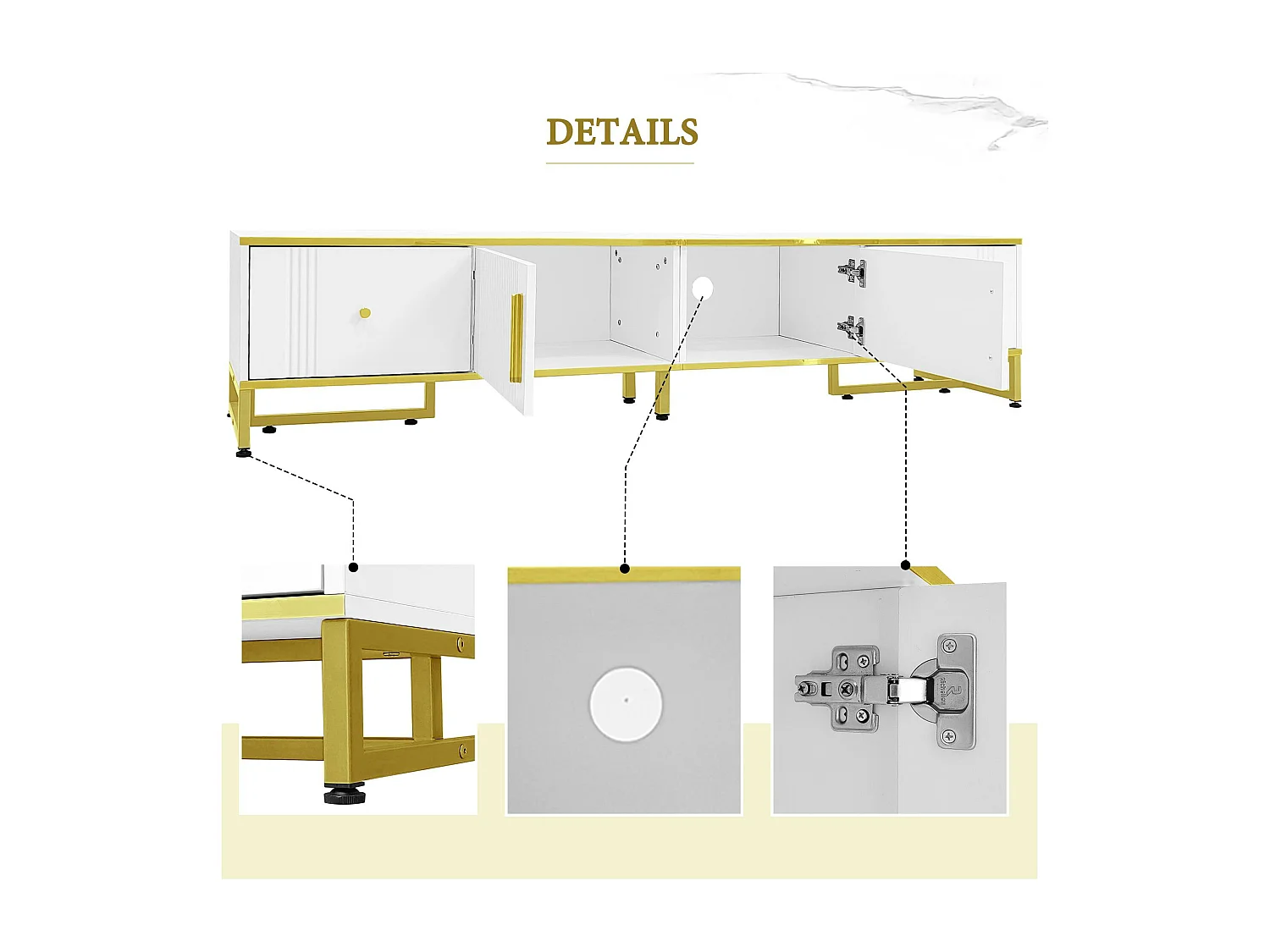 Móvel TV 180cm para TV 80" - 2 portas e 2 gavetas - Branco