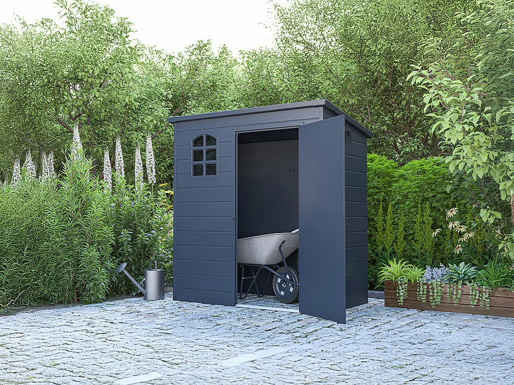 Abri de jardin en résine anthracite 2,09 m² NERIO