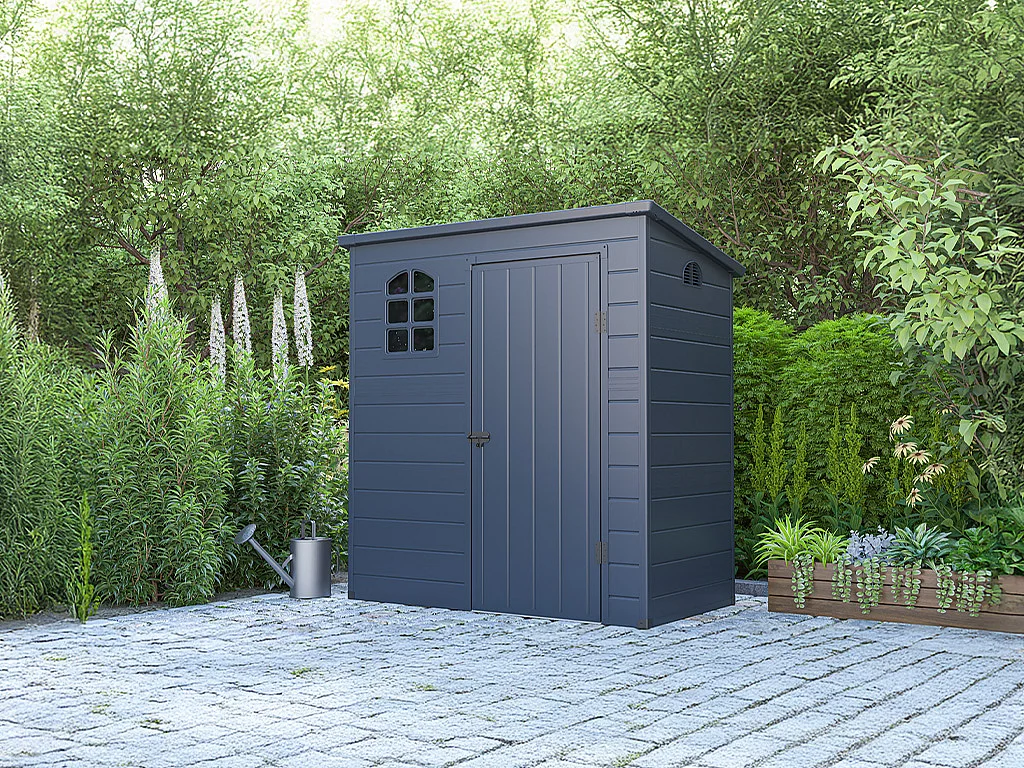 Abri de jardin en résine anthracite 2,09 m² NERIO