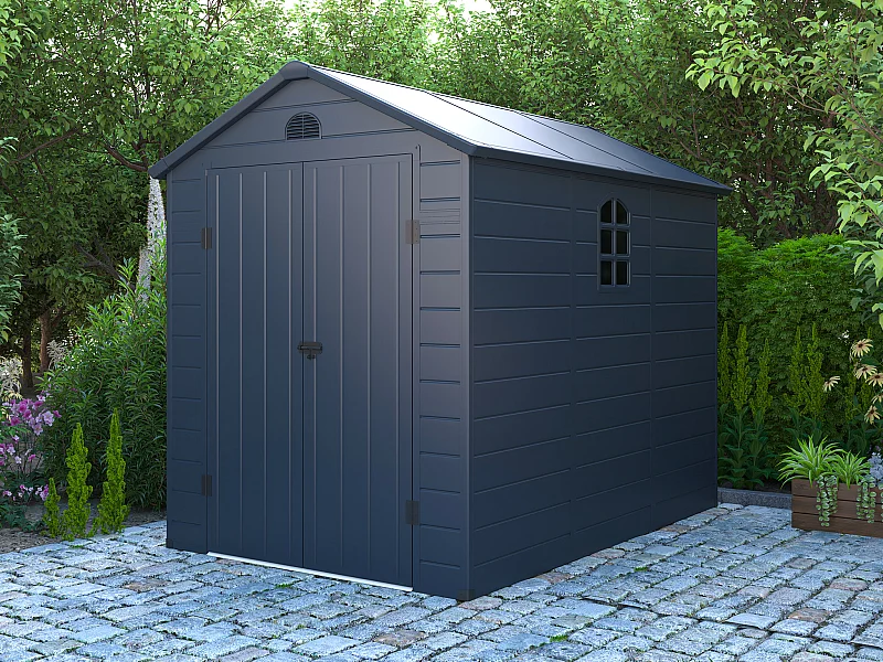 Abri de jardin en résine gris anthracite 5,32 m² - CESIO