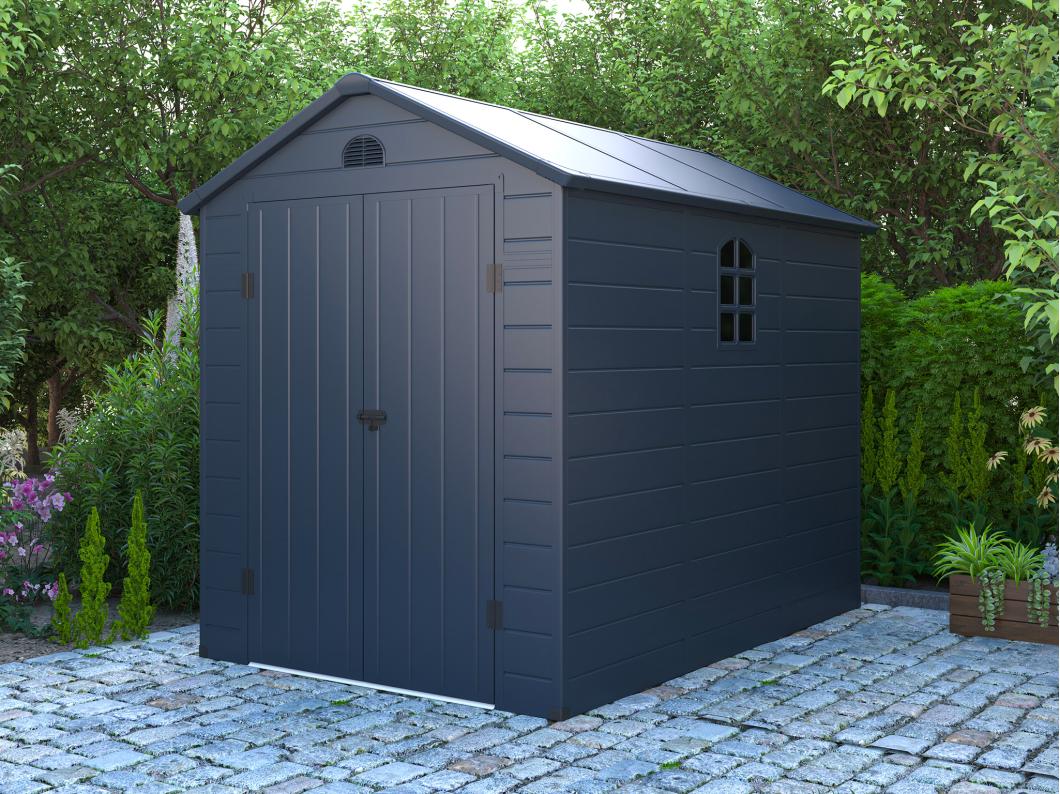 Abri de jardin en résine gris anthracite 5,32 m² - CESIO