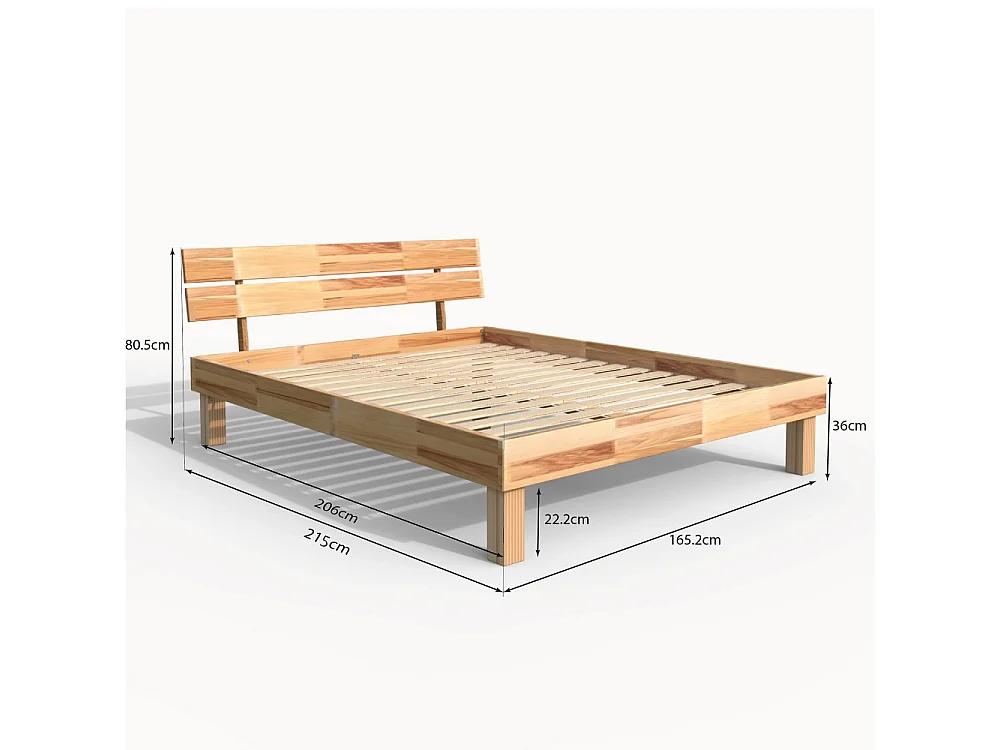 Lit RIVA 160x200 cm avec sommier / Hêtre massif huilé