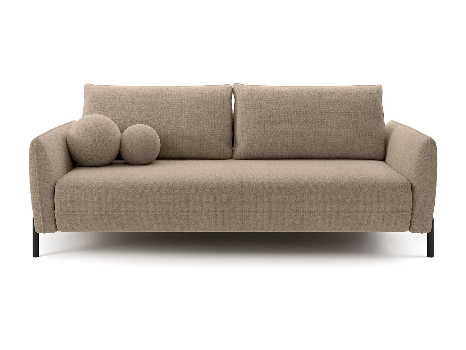 Canapé convertible 3 places - en tissu chenille beige imperméable - VERUCO