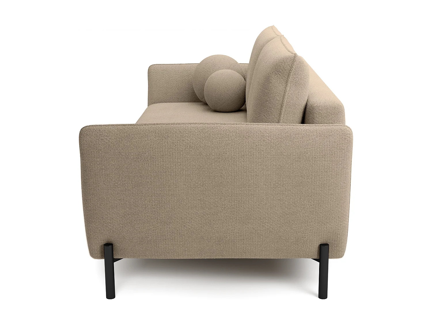 Canapé convertible 3 places - en tissu chenille beige imperméable - VERUCO