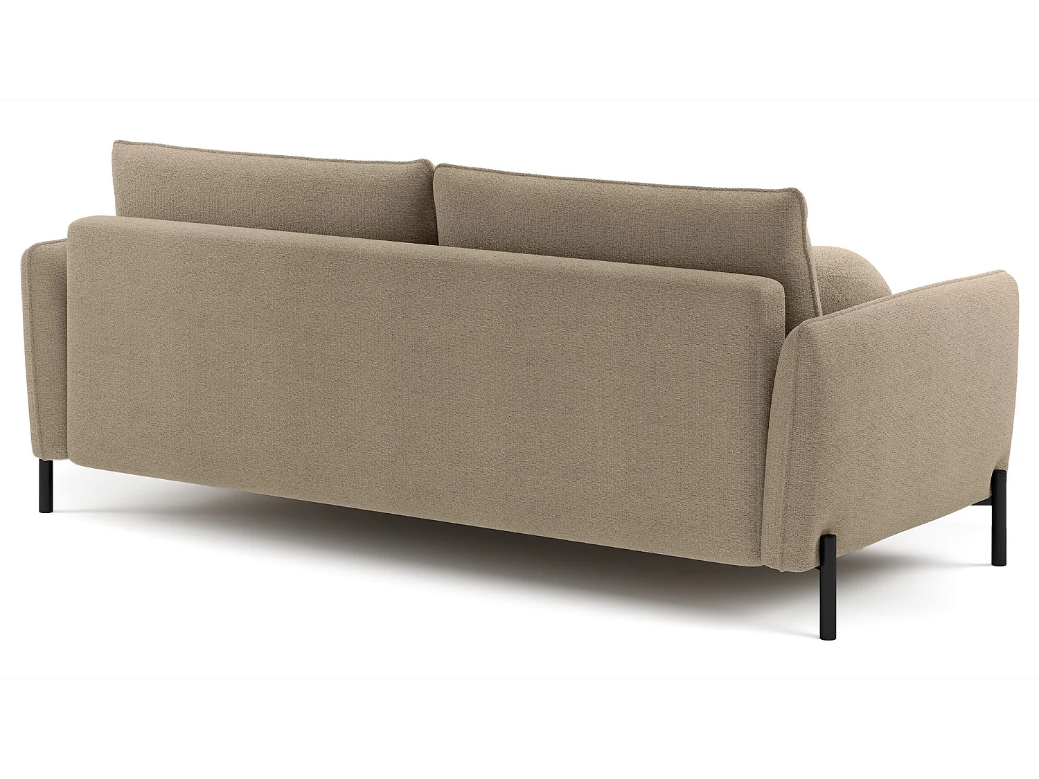 Canapé convertible 3 places - en tissu chenille beige imperméable - VERUCO