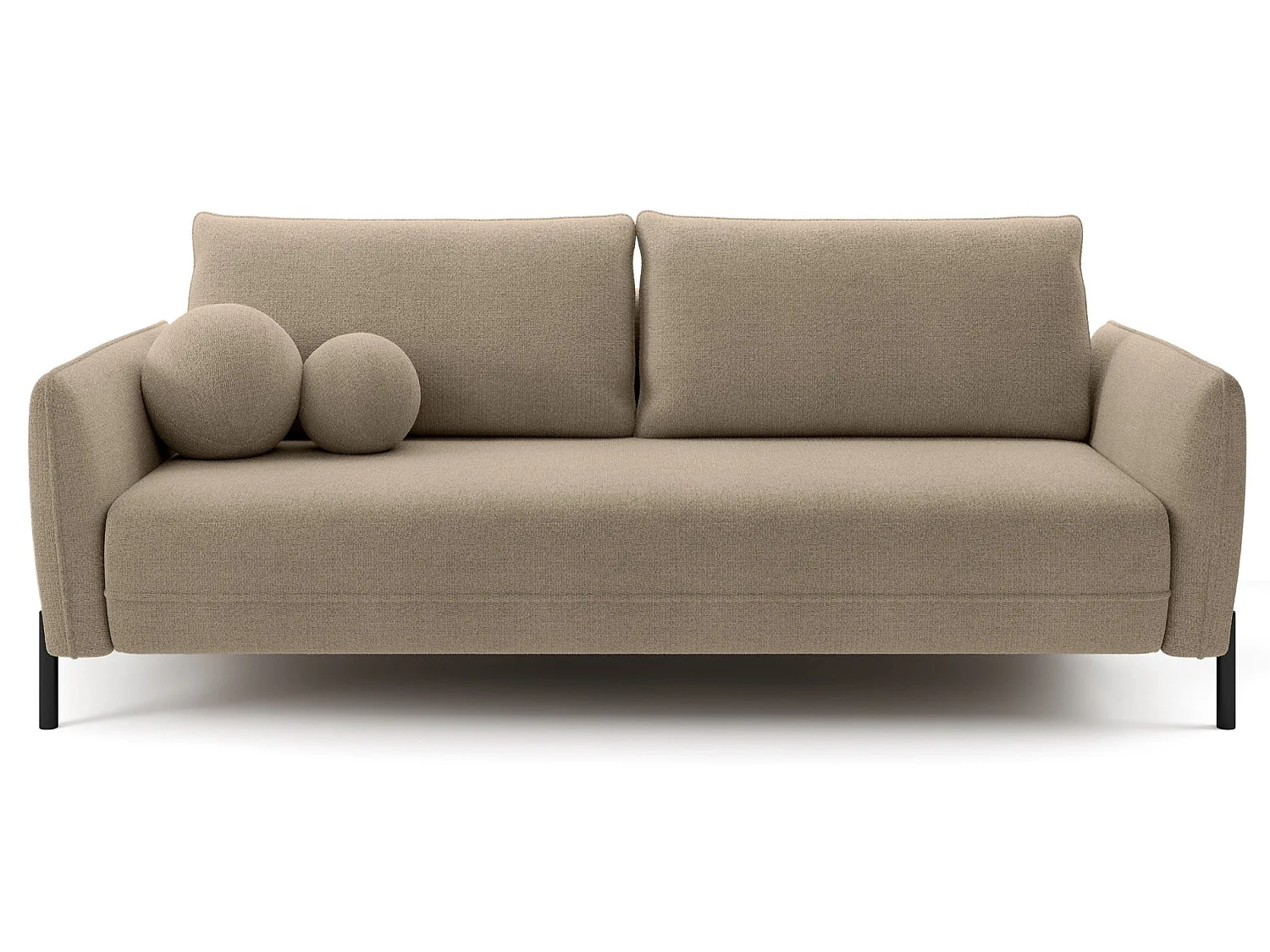 Canapé convertible 3 places - en tissu chenille beige imperméable - VERUCO