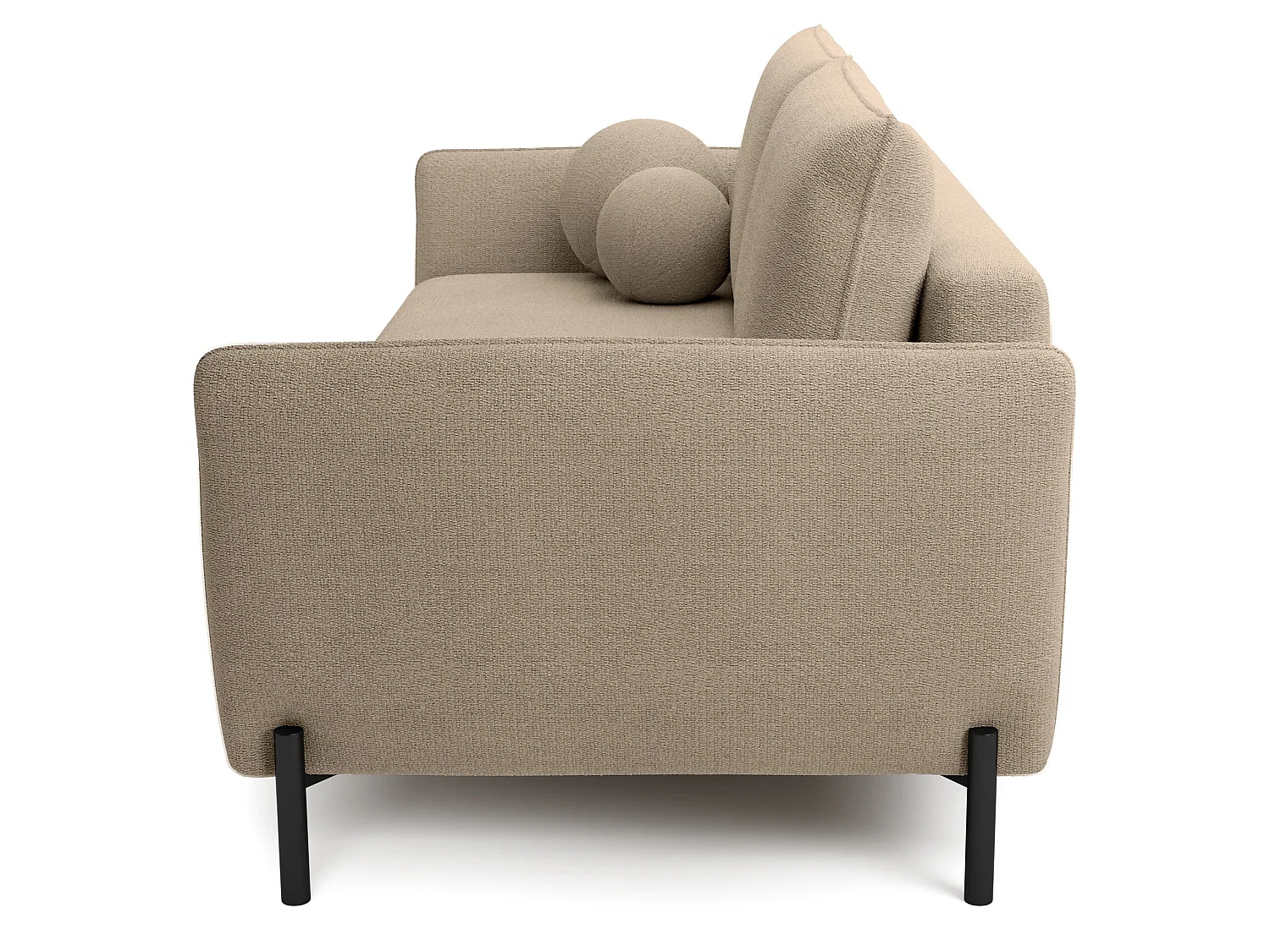 Canapé convertible 3 places - en tissu chenille beige imperméable - VERUCO
