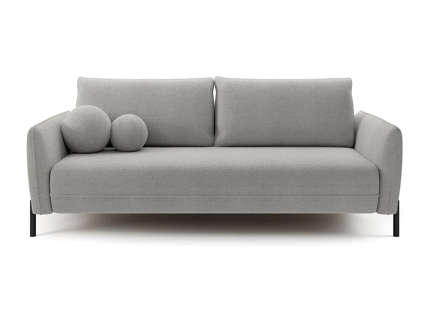 Canapé convertible 3 places - en tissu chenille gris imperméable - VERUCO