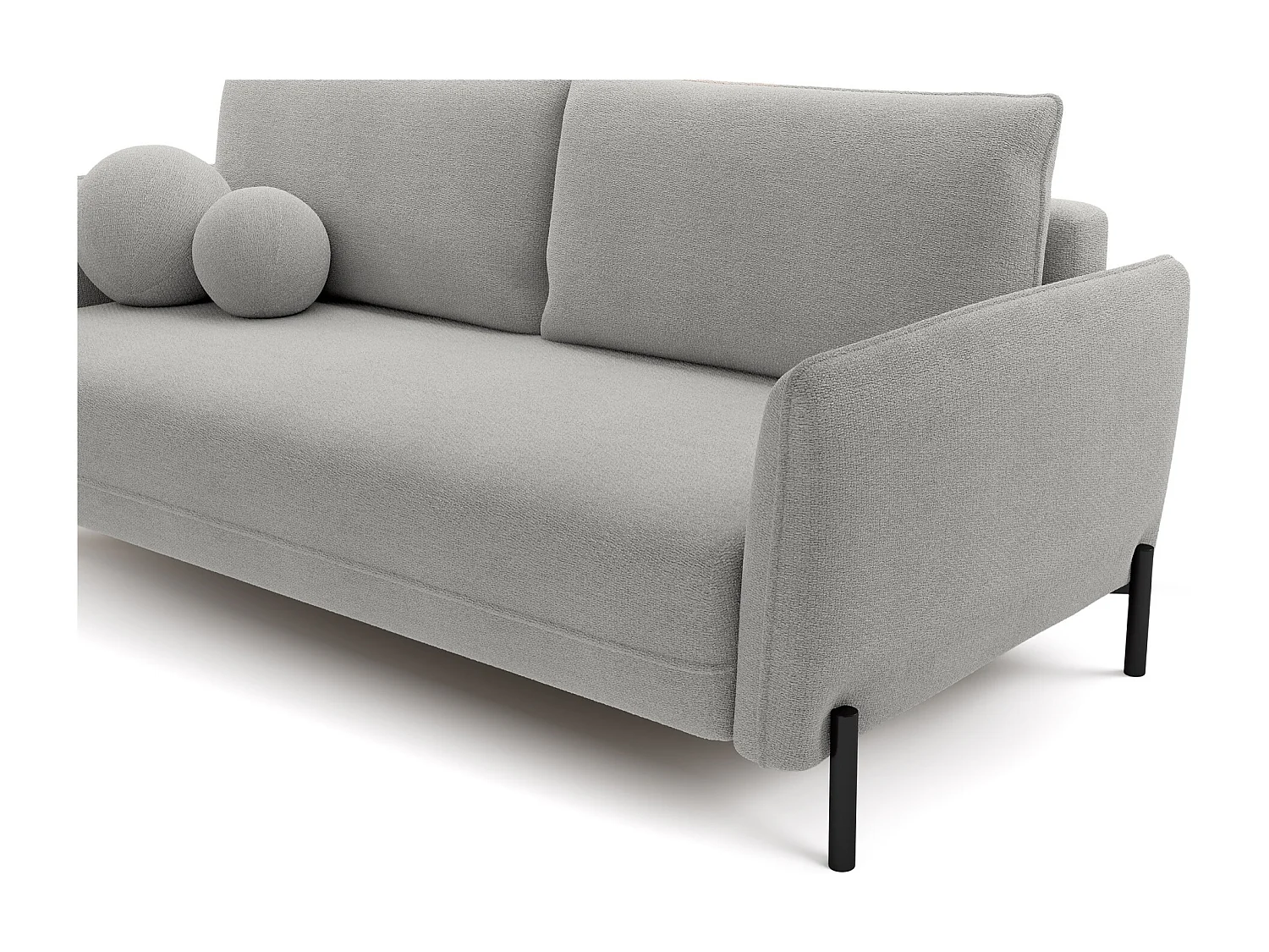 Canapé convertible 3 places - en tissu chenille gris imperméable - VERUCO