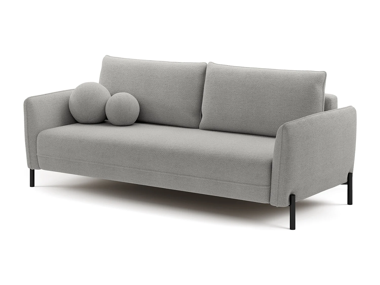 Canapé convertible 3 places - en tissu chenille gris imperméable - VERUCO