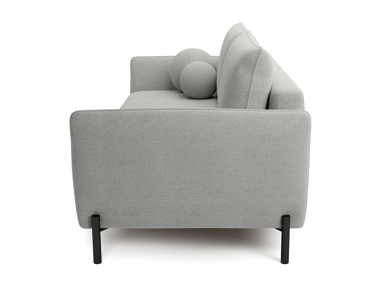 Canapé convertible 3 places - en tissu chenille gris imperméable - VERUCO