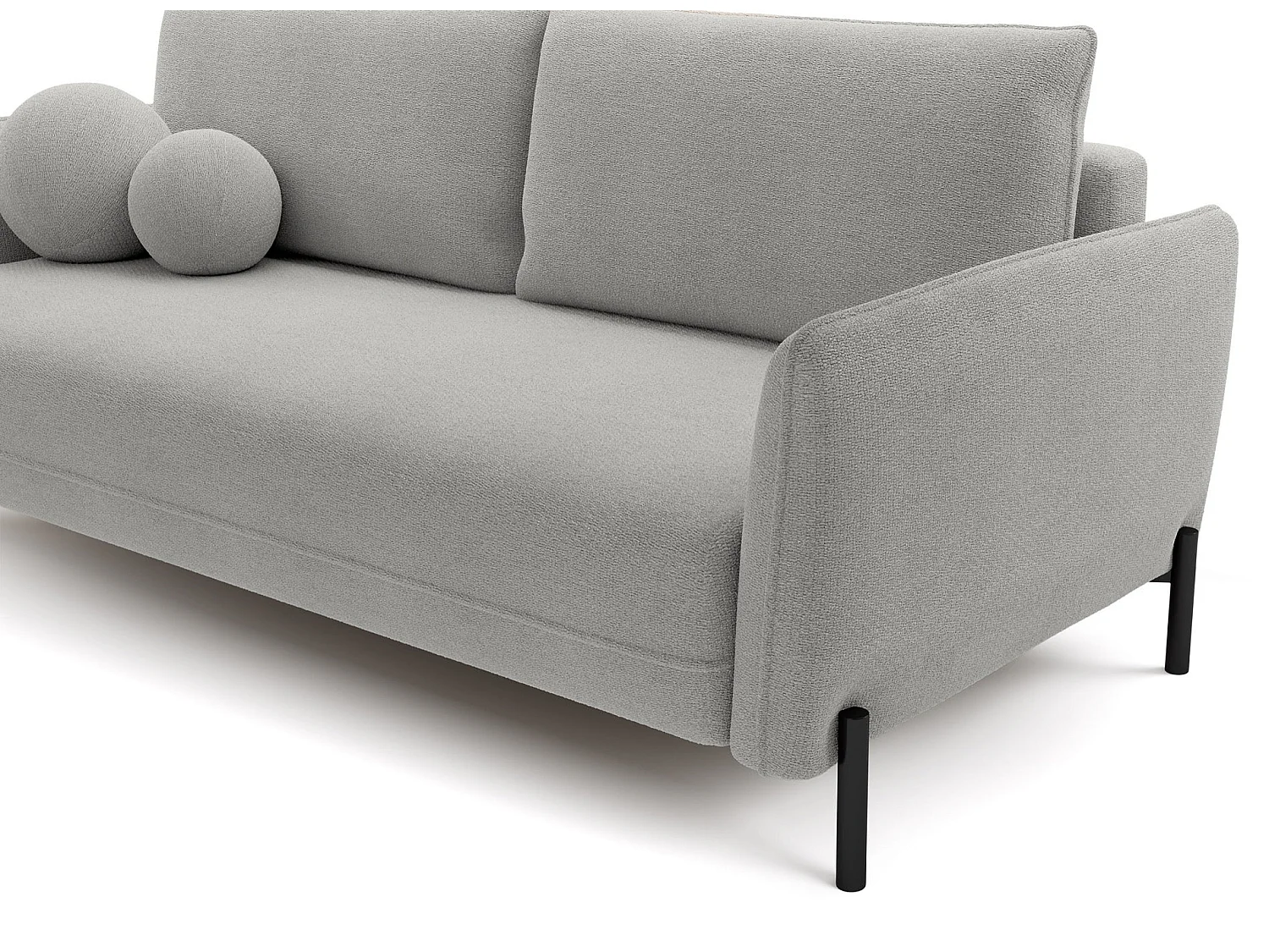Canapé convertible 3 places - en tissu chenille gris imperméable - VERUCO