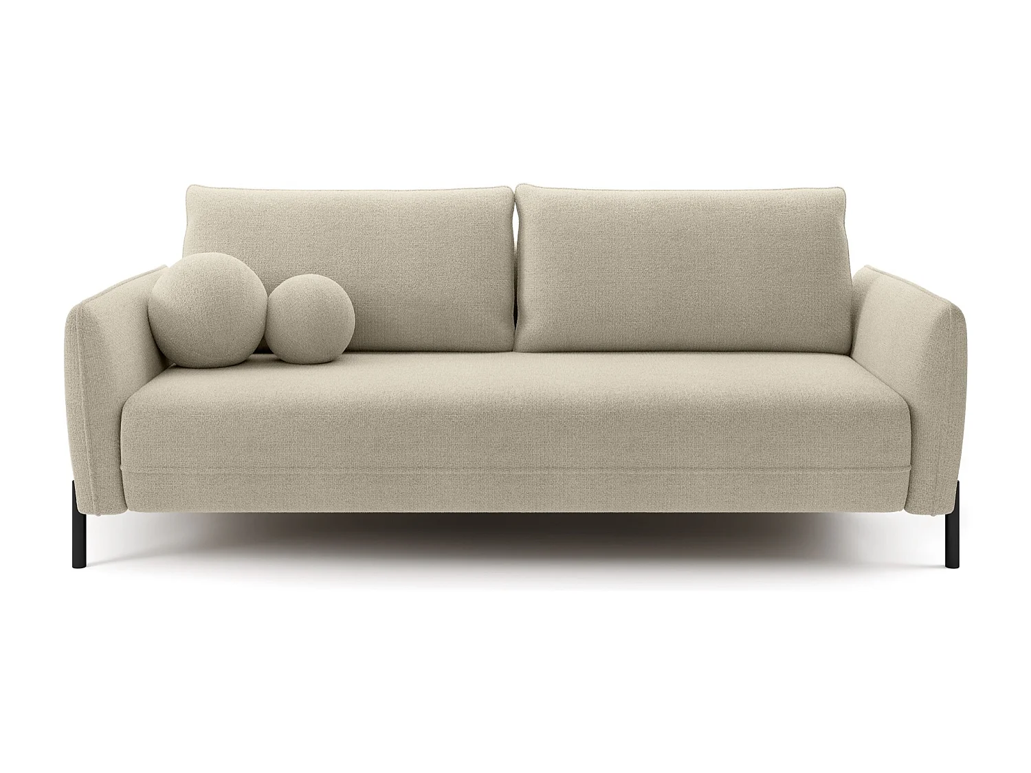 Sofa mit Schlaffunktion und Chenille-Bezug - Hellbeige - VERUCO