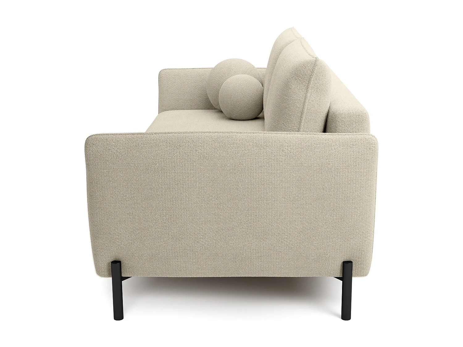 Sofa mit Schlaffunktion und Chenille-Bezug - Hellbeige - VERUCO