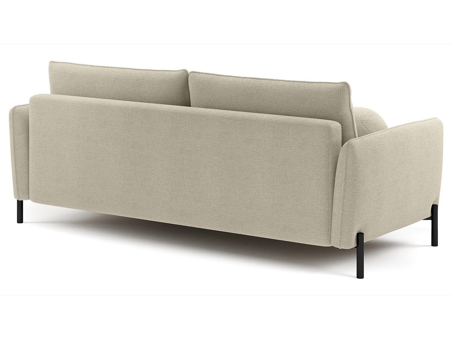 Canapé convertible 3 places - en tissu chenille beige clair imperméable - VERUCO