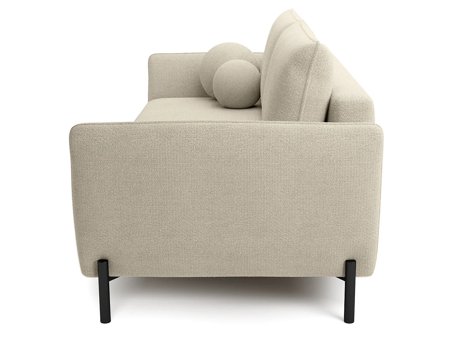 Canapé convertible 3 places - en tissu chenille beige clair imperméable - VERUCO