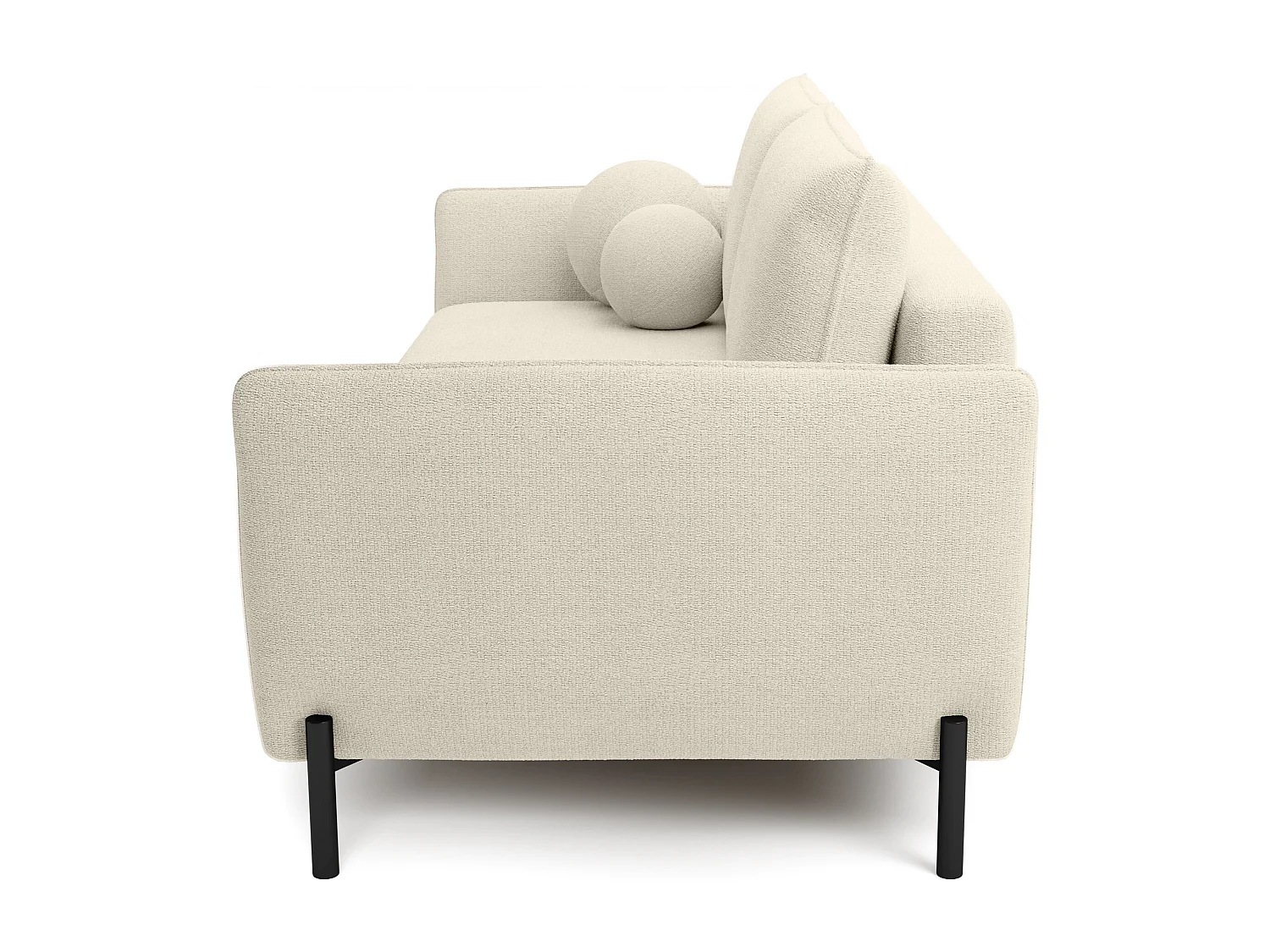 Canapé convertible 3 places - en tissu chenille crème imperméable - VERUCO