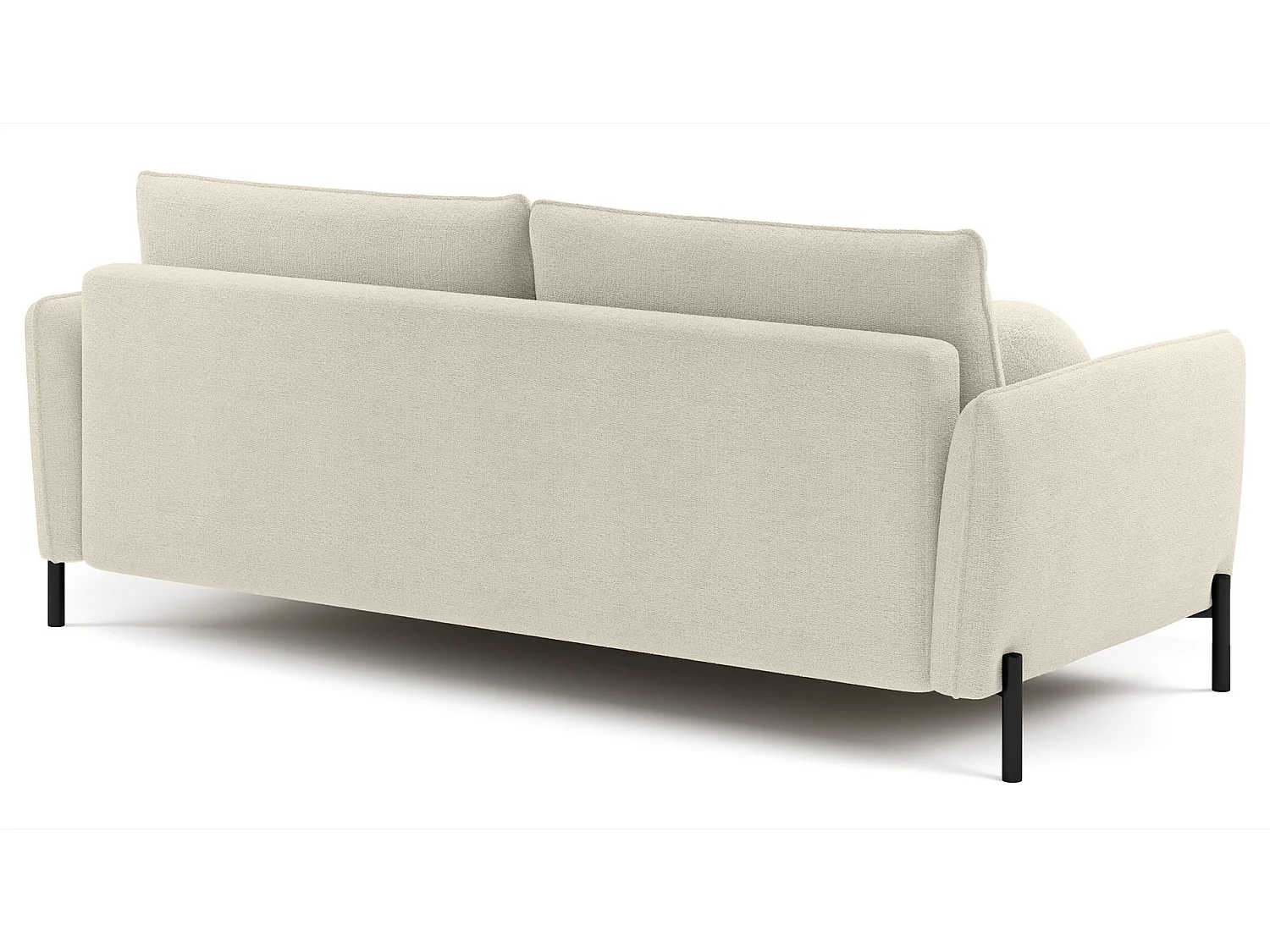 Canapé convertible 3 places - en tissu chenille crème imperméable - VERUCO