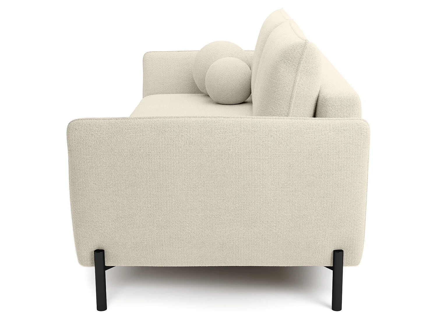 Canapé convertible 3 places - en tissu chenille crème imperméable - VERUCO