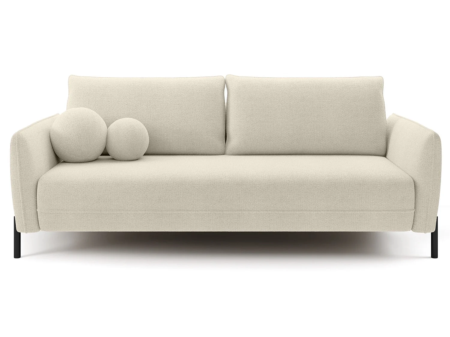 Canapé convertible 3 places - en tissu chenille crème imperméable - VERUCO