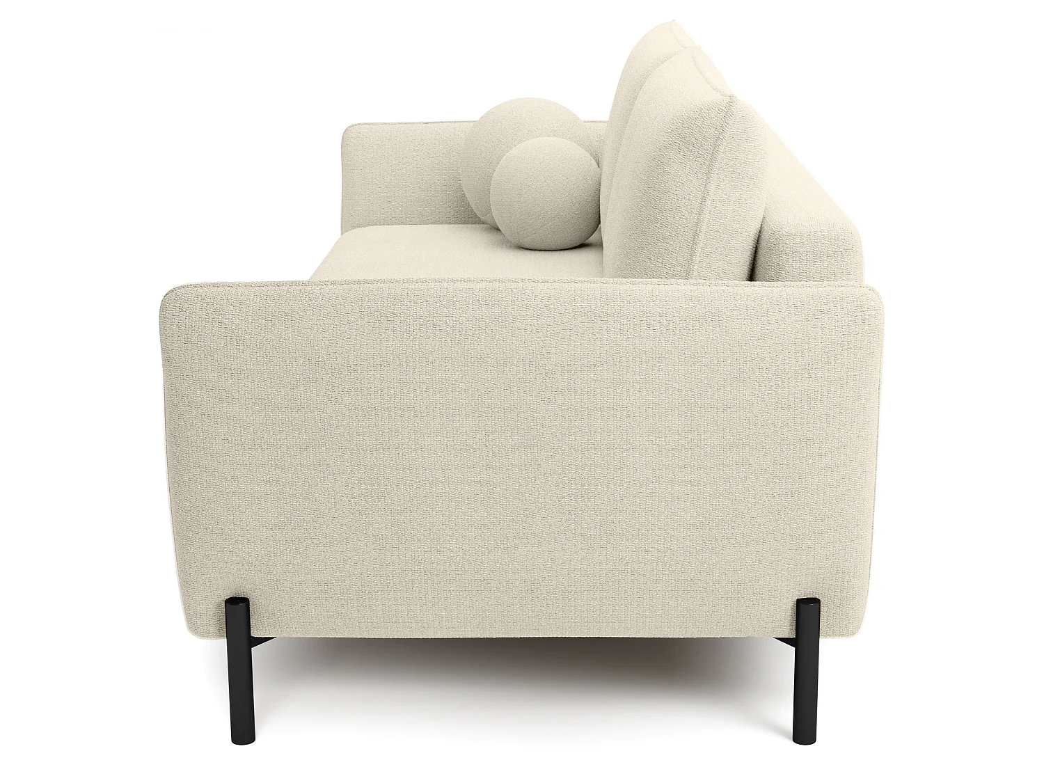 Canapé convertible 3 places - en tissu chenille crème imperméable - VERUCO