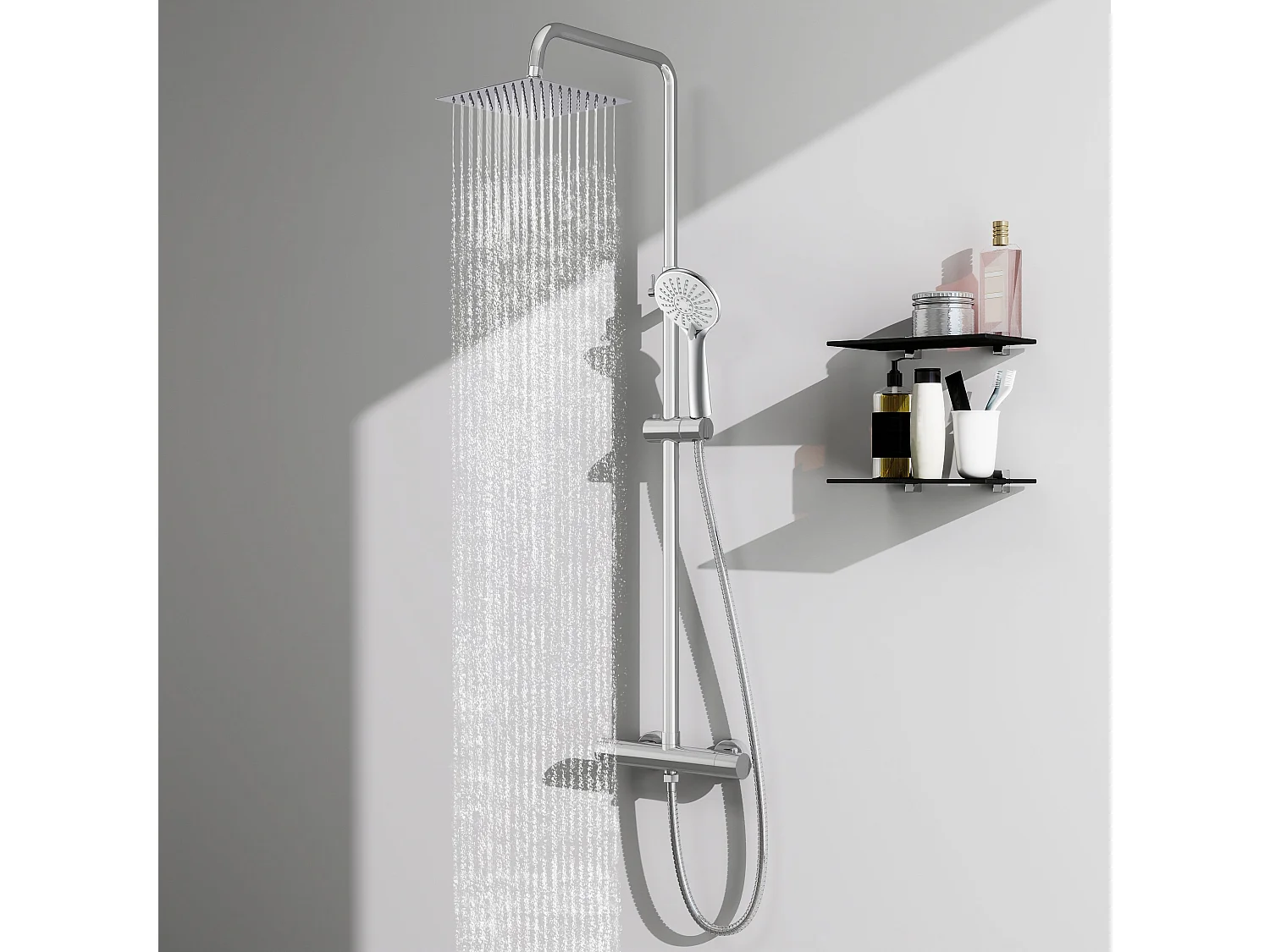 AICA Colonne de douche thermostatique, avec mitigeur thermostatique