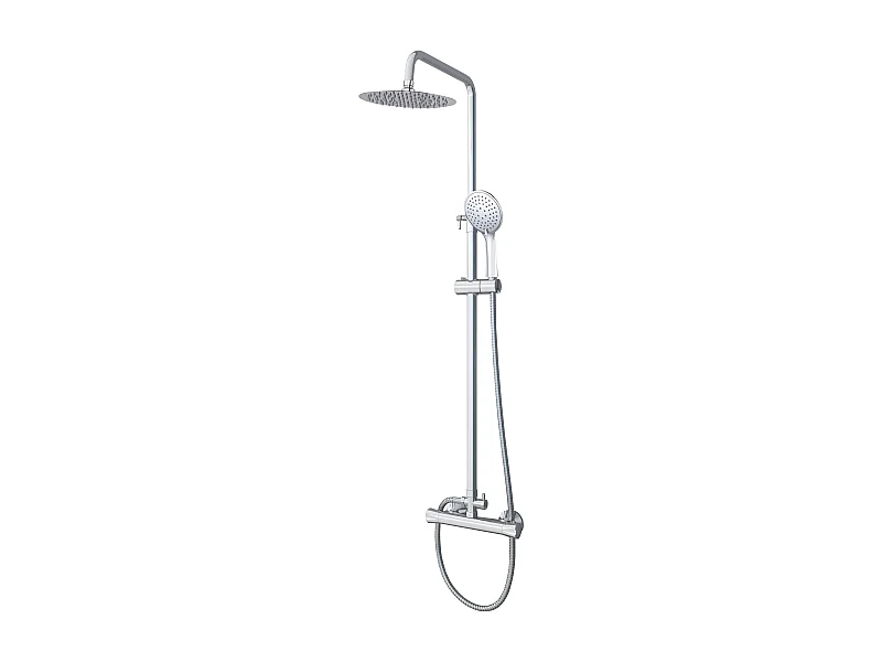 AICA colonne de douche thermostatique en acier inoxydable avec douchette 3 jets, réglable en hauteur