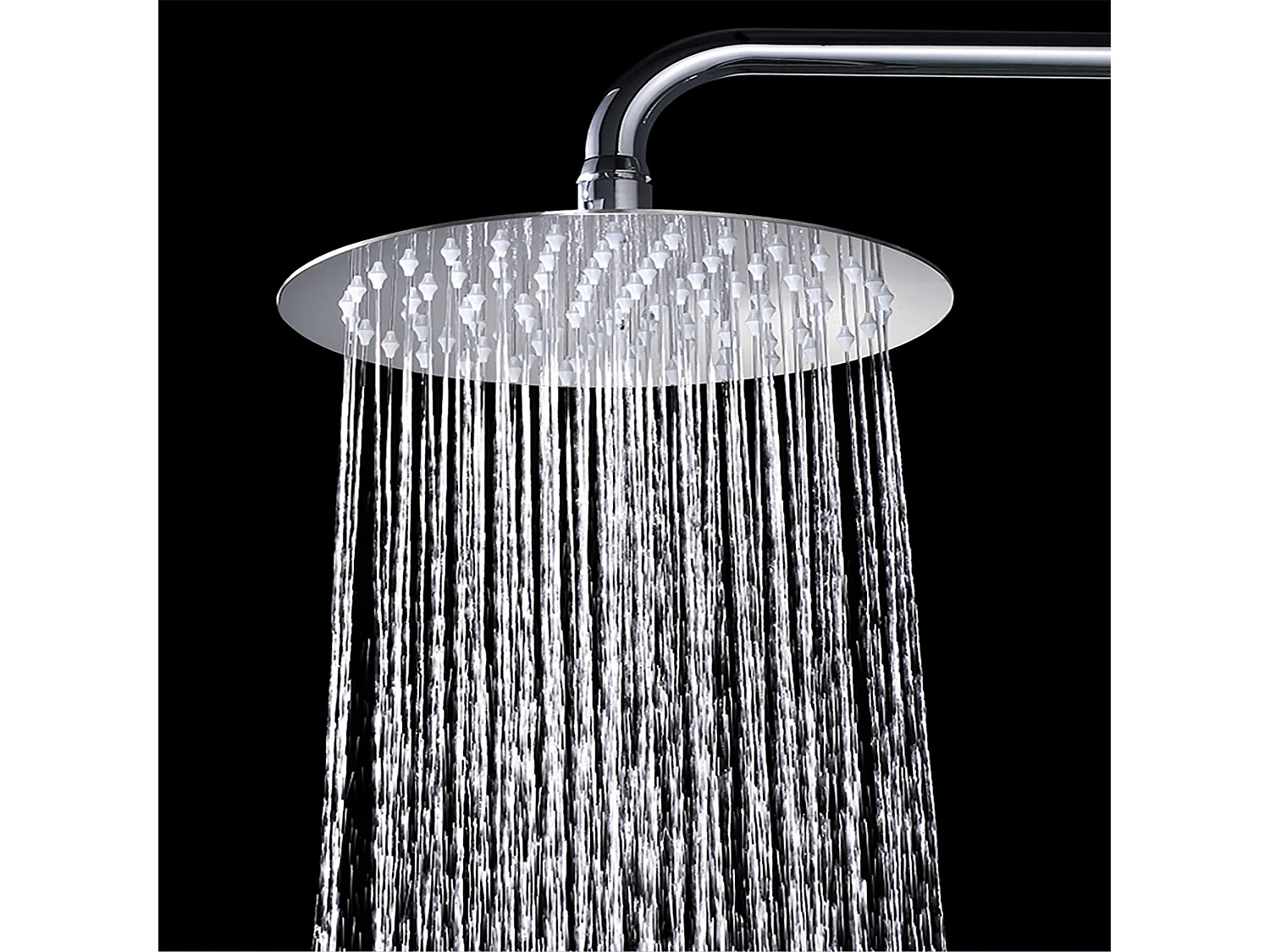 AICA colonne de douche thermostatique en acier inoxydable avec douchette 3 jets, réglable en hauteur