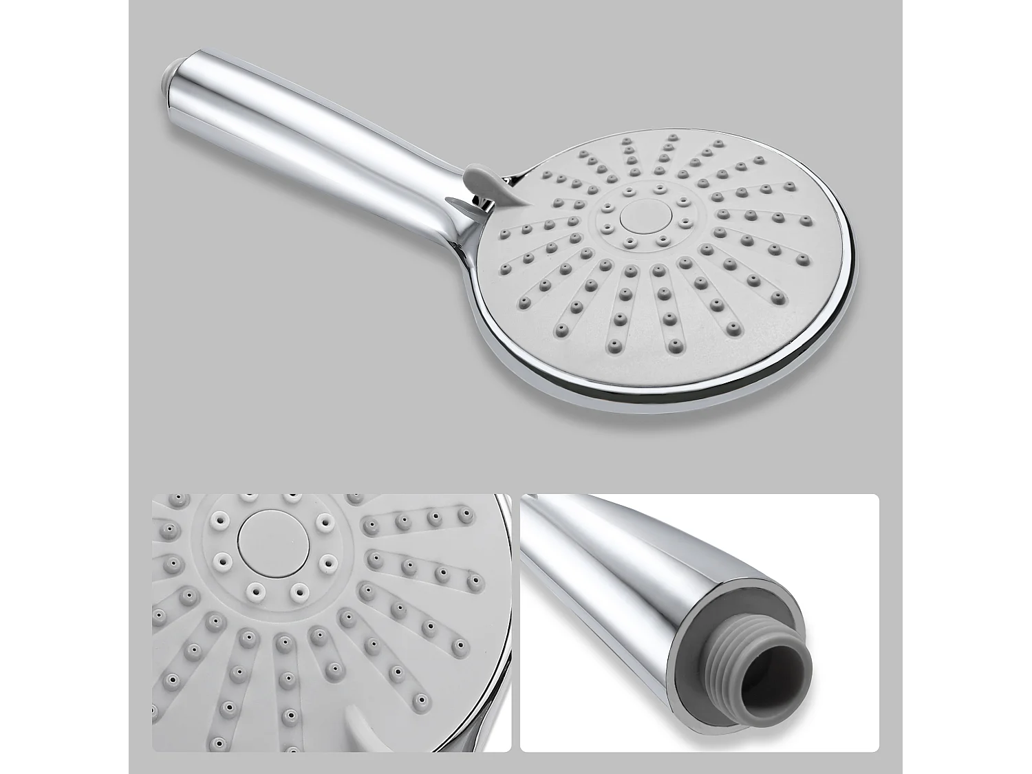 AICA colonne de douche thermostatique en acier inoxydable avec douchette 3 jets, réglable en hauteur