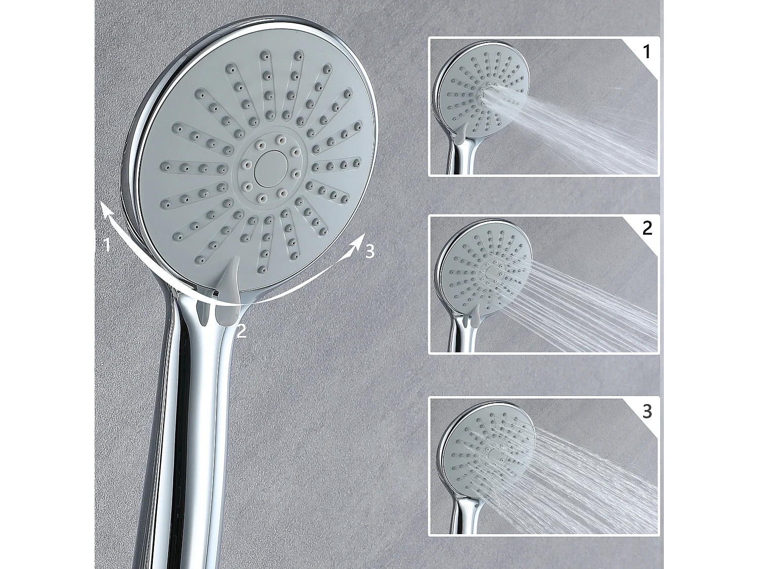AICA colonne de douche thermostatique en acier inoxydable avec douchette 3 jets, réglable en hauteur