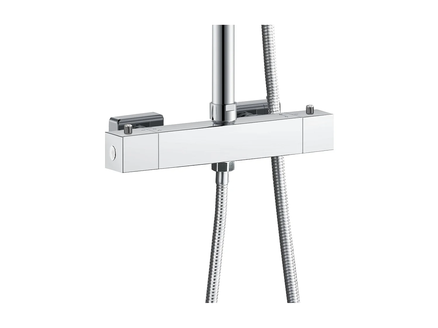 AICA Colonne de douche thermostatique chromé- Ensemble de douche en laiton- Réglable en hauteur