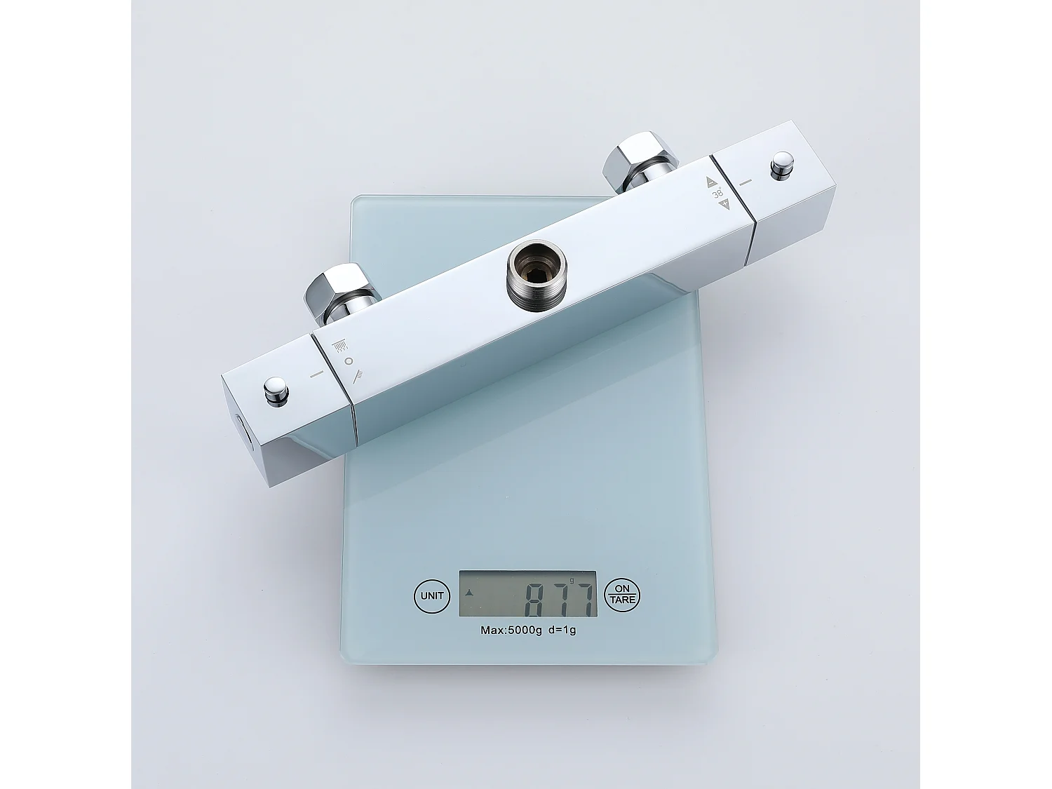 AICA Colonne de douche thermostatique chromé- Ensemble de douche en laiton- Réglable en hauteur