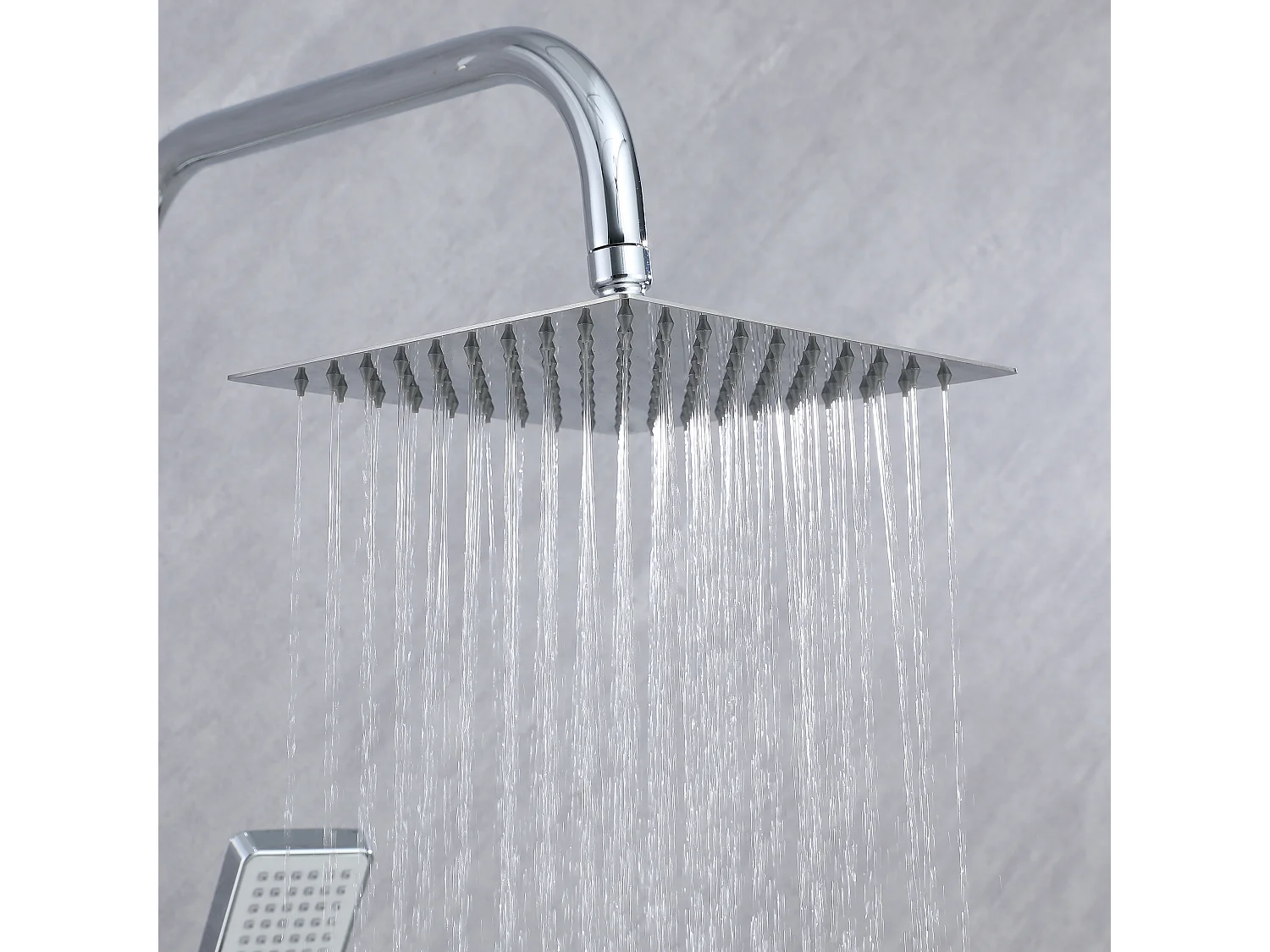 AICA Colonne de douche thermostatique chromé- Ensemble de douche en laiton- Réglable en hauteur