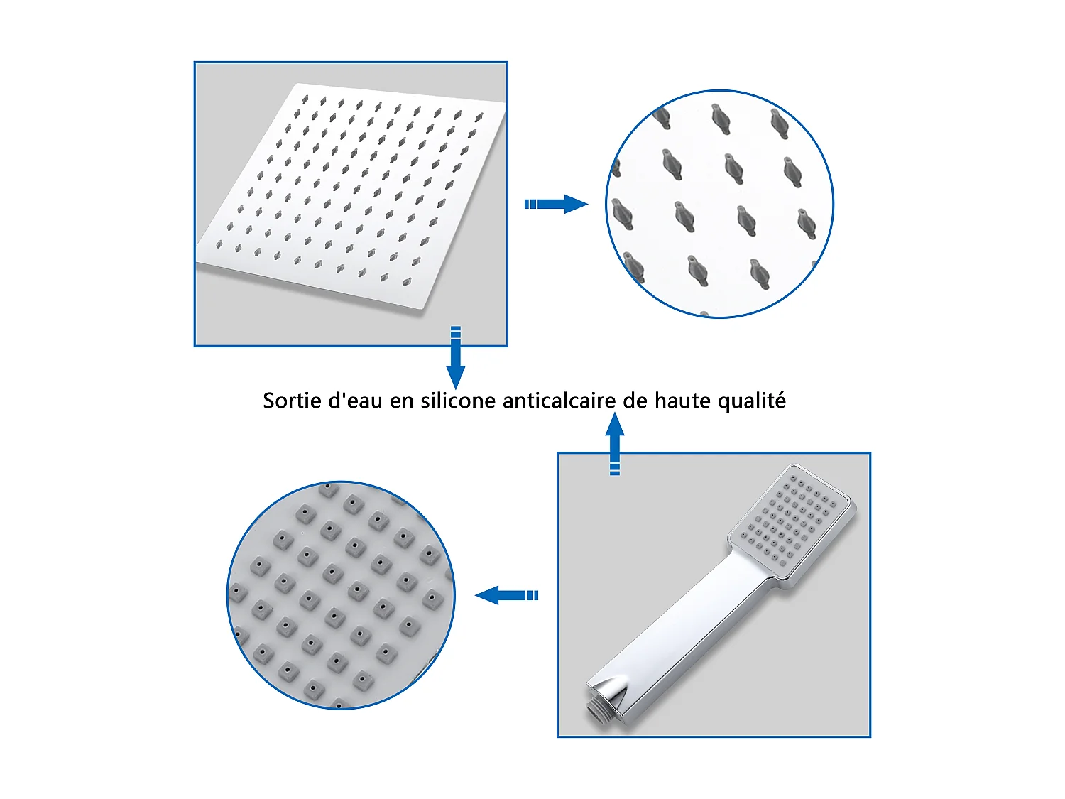 AICA Colonne de douche thermostatique, avec mitigeur thermostatique