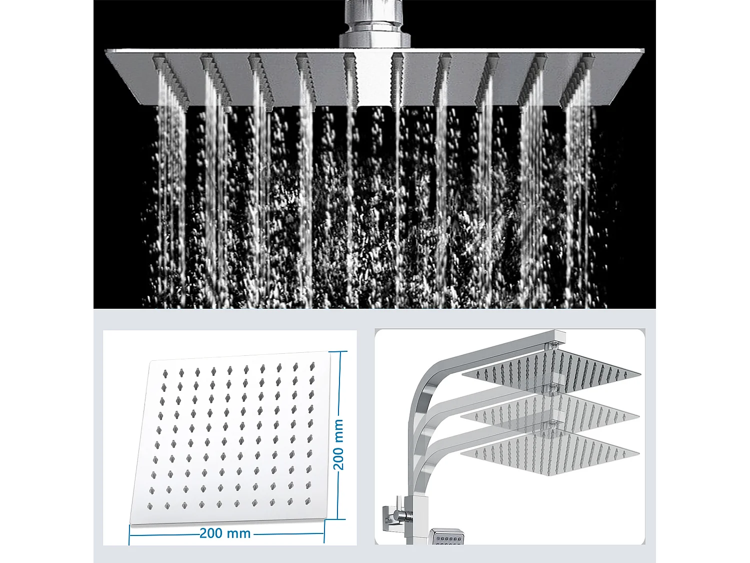 AICA Colonne de douche thermostatique, avec mitigeur thermostatique