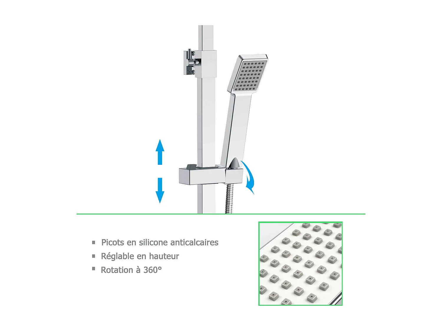 AICA Colonne de douche thermostatique, avec mitigeur thermostatique