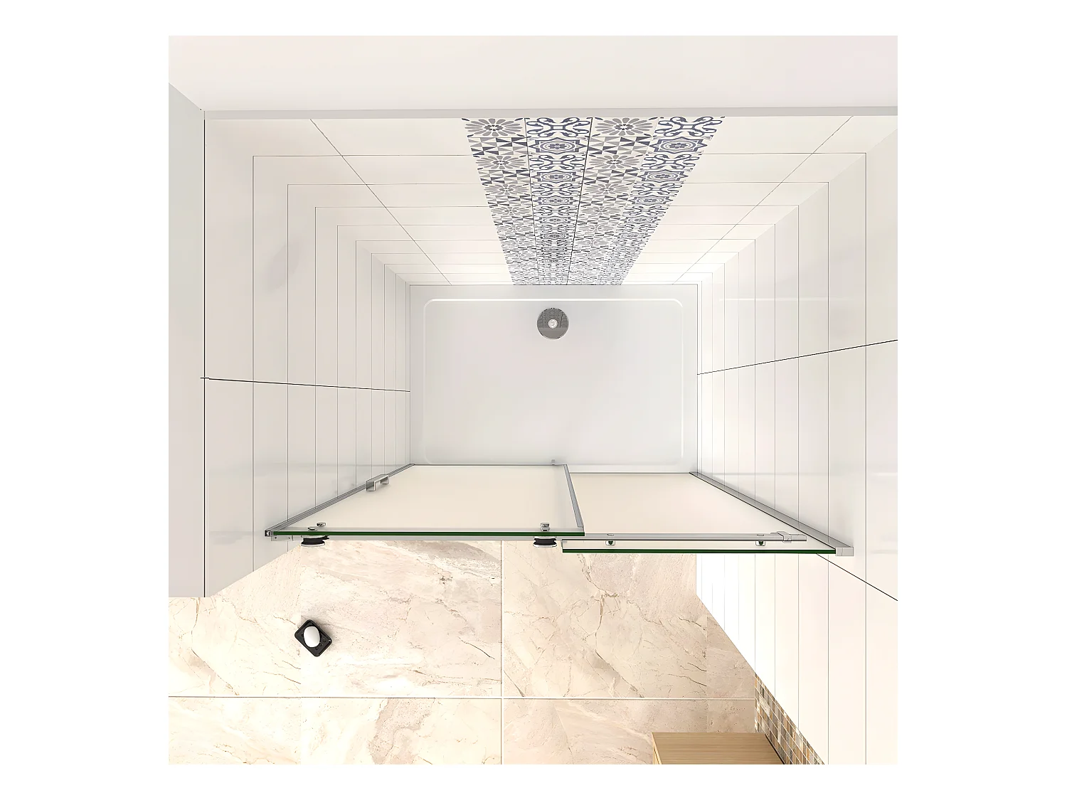 Box Doccia Per Nicchia Porta Scorrevole Ingresso Sinistro Vetro 8 mm Temperato Satinato Opaco Anticalcare 120x195 cm