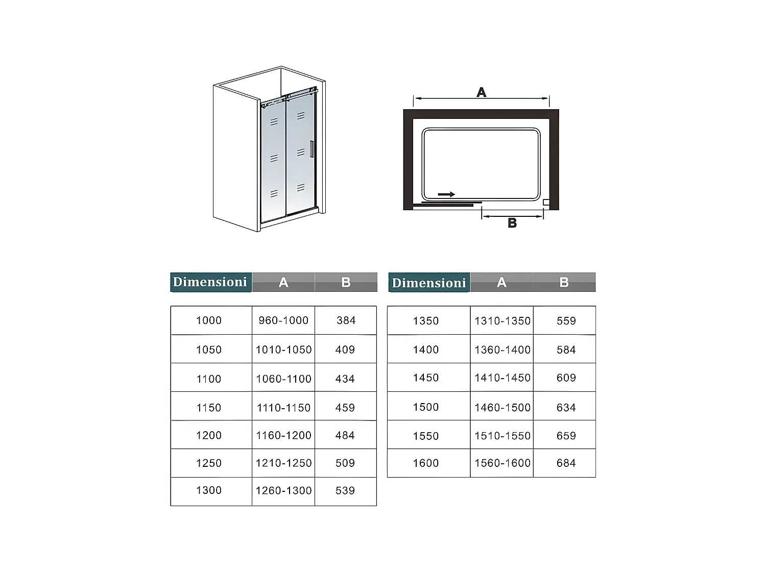 Box Doccia Per Nicchia Porta Scorrevole Ingresso Sinistro Vetro 8 mm Temperato Satinato Opaco Anticalcare 120x195 cm