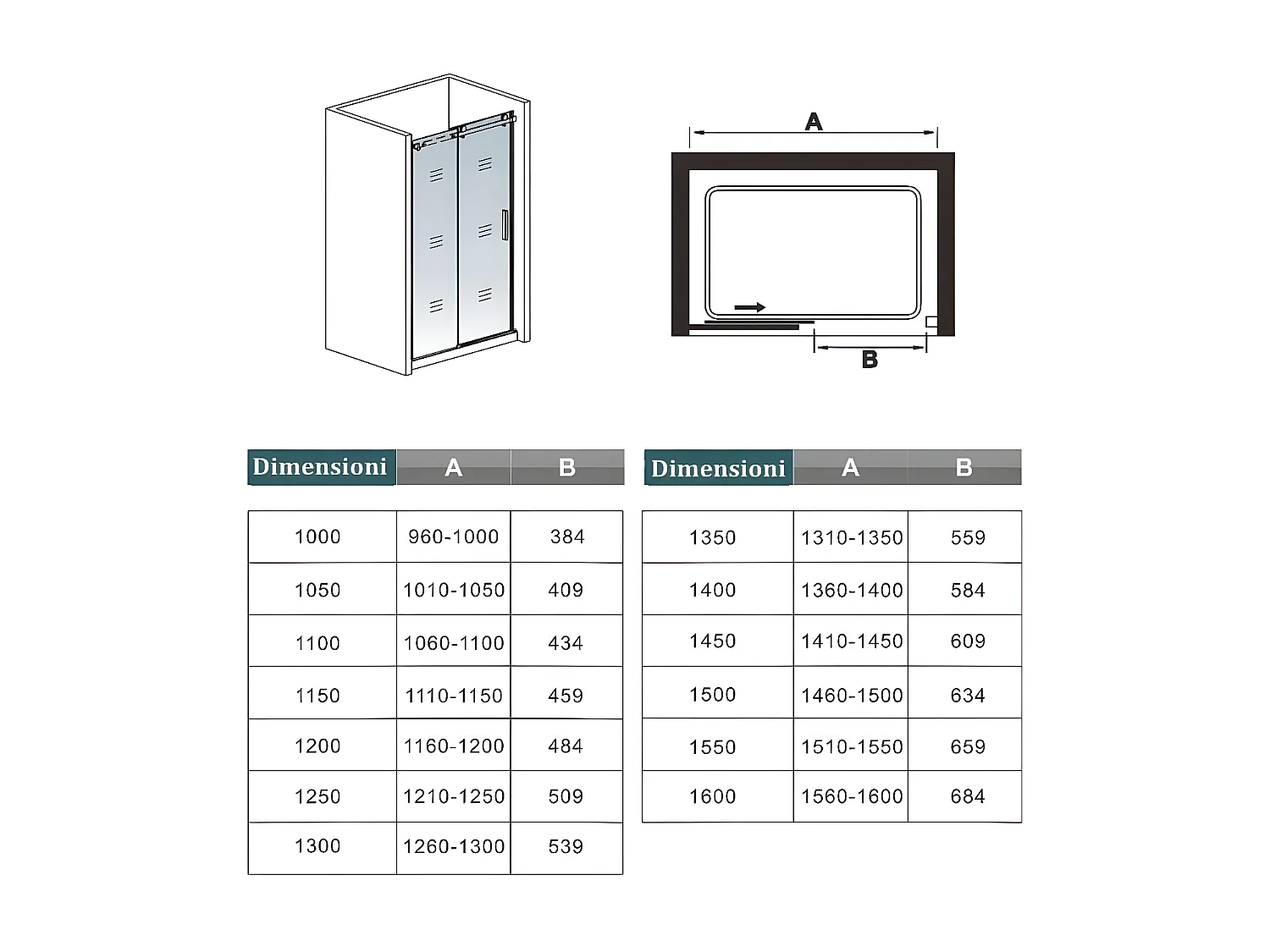 Box Doccia Per Nicchia Porta Scorrevole Ingresso Sinistro Vetro 8 mm Temperato Satinato Opaco Anticalcare 120x195 cm