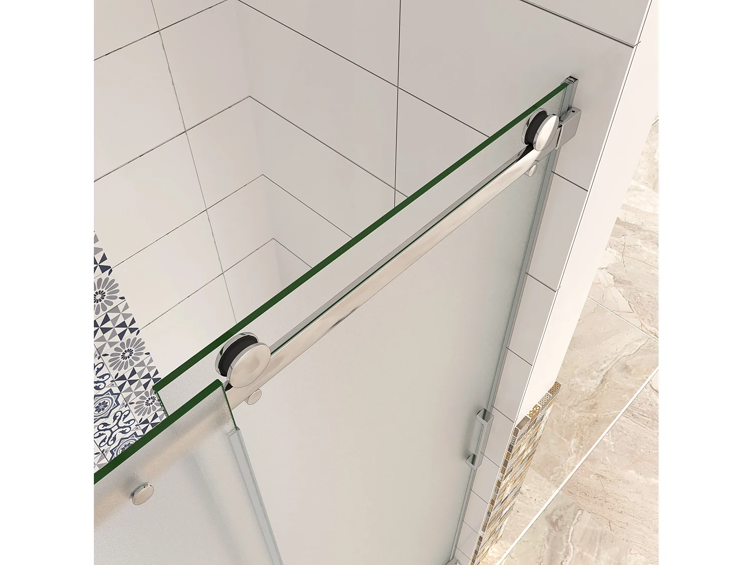 Box Doccia Per Nicchia Porta Scorrevole Ingresso Destro Vetro 8 mm Temperato Satinato Opaco Anticalcare 120x195 cm