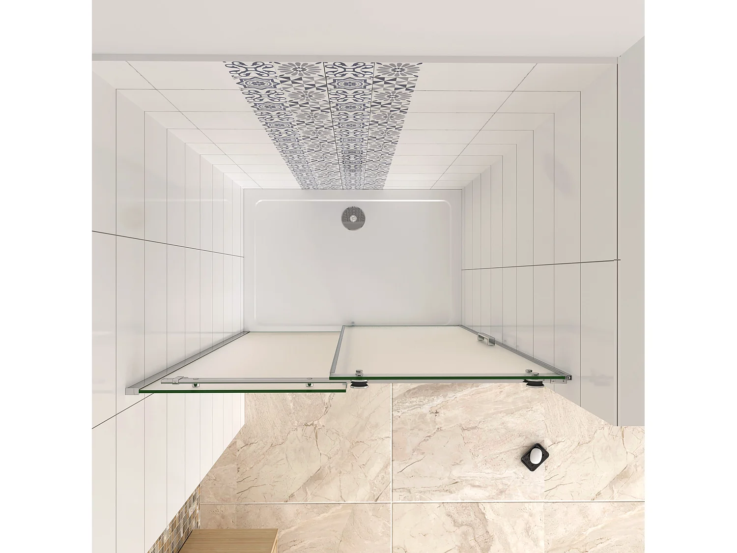 Box Doccia Per Nicchia Porta Scorrevole Ingresso Destro Vetro 8 mm Temperato Satinato Opaco Anticalcare 140x195 cm