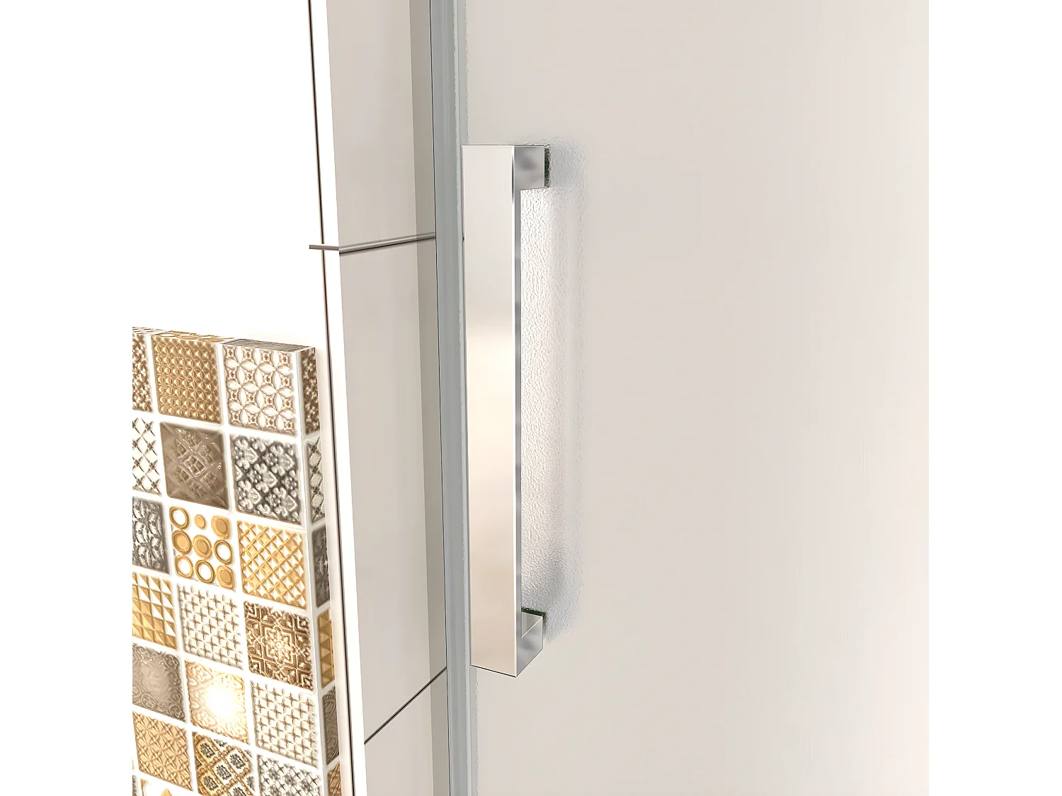 Box Doccia Per Nicchia Porta Scorrevole Ingresso Sinistro Vetro 8 mm Temperato Satinato Opaco Anticalcare 140x195 cm