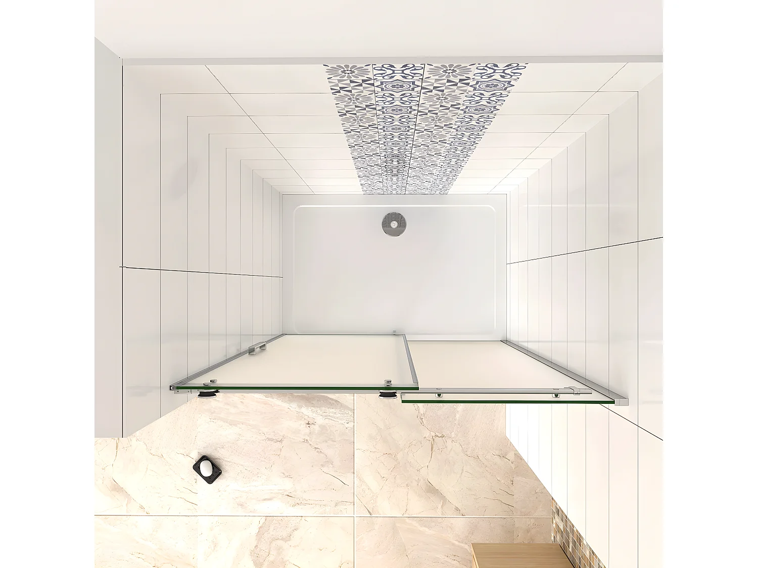 Box Doccia Per Nicchia Porta Scorrevole Ingresso Sinistro Vetro 8 mm Temperato Satinato Opaco Anticalcare 100x195 cm