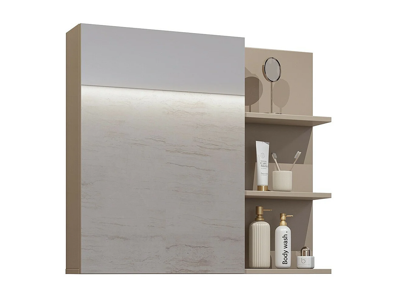 Set di 3 mobili da bagno collezione GOBI colore marrone.