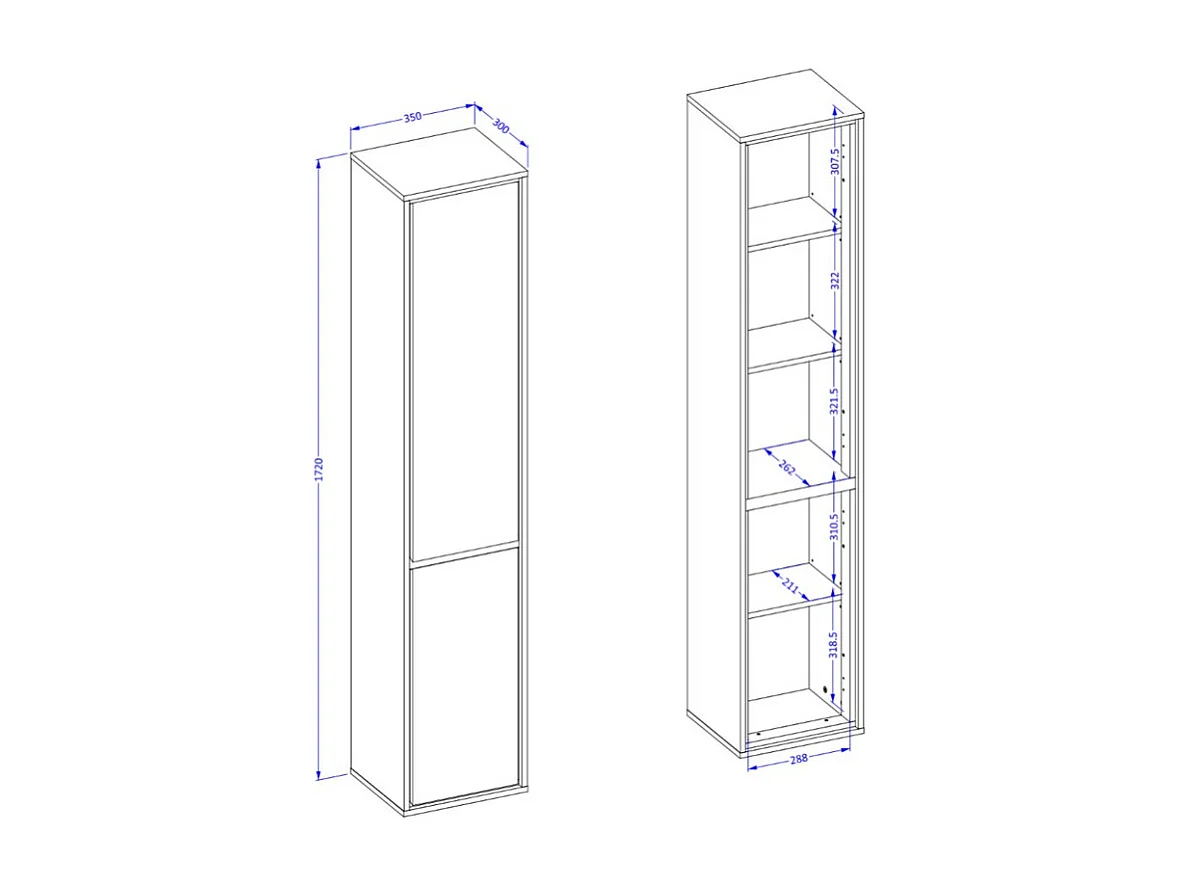 Set di 3 mobili da bagno collezione GOBI colore marrone.
