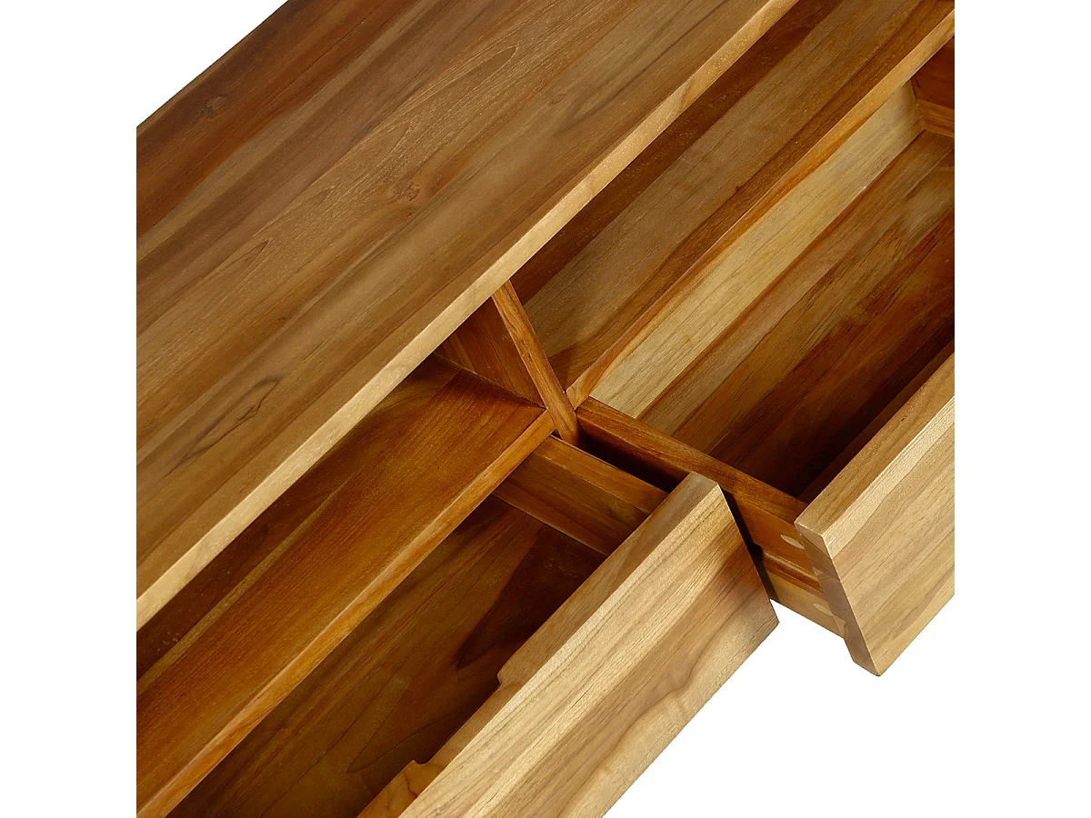 Mueble TV de madera de teca maciza 100 cm