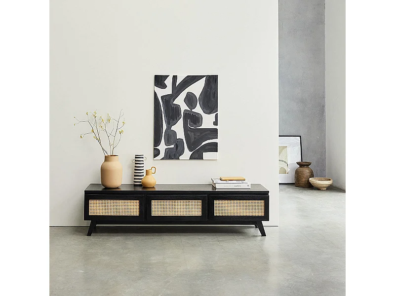 Meuble TV en mindi massif 160 cm