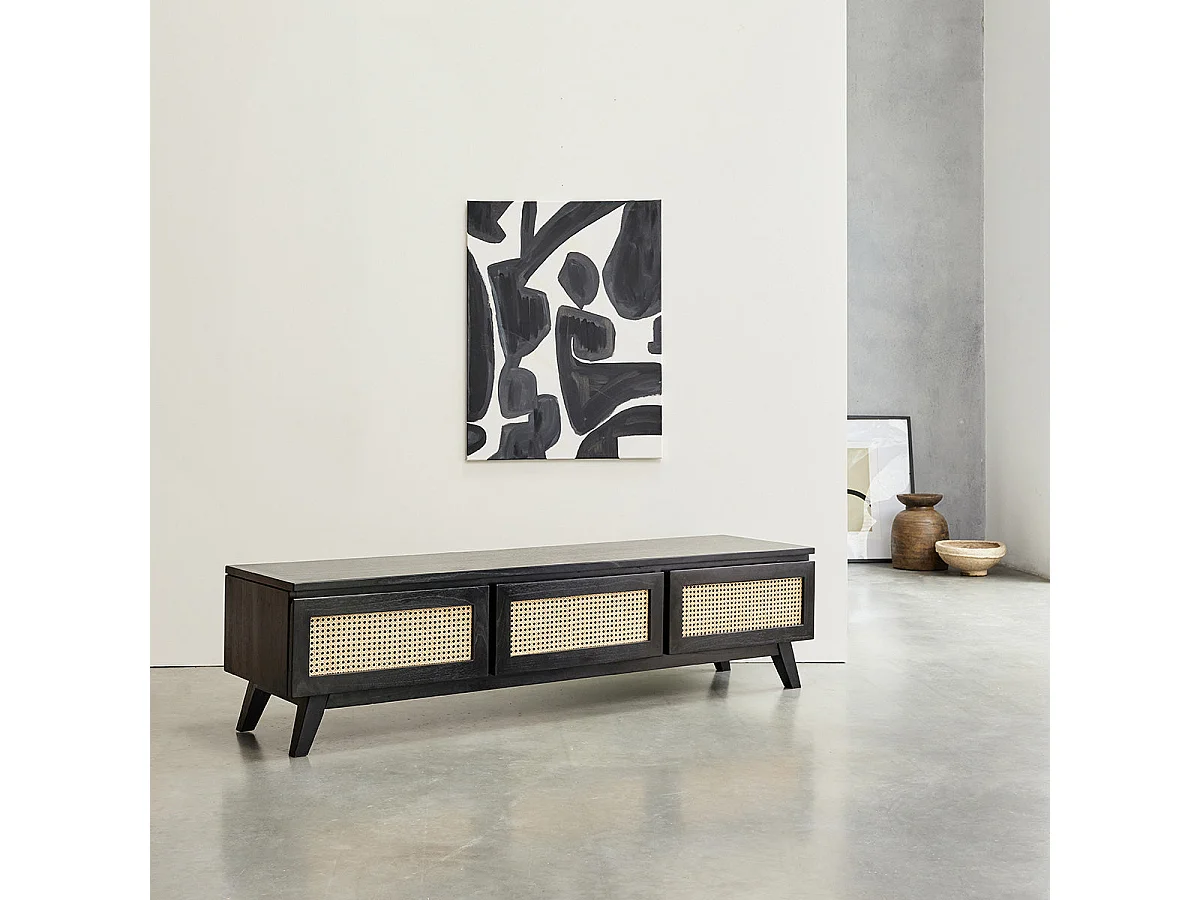 Meuble TV en mindi massif 160 cm