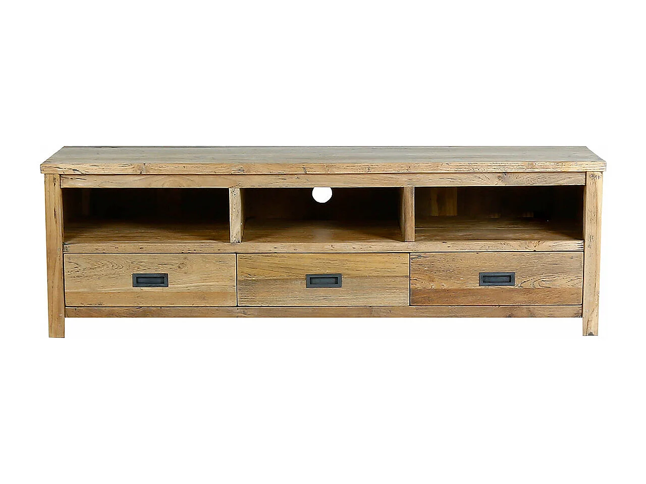 Mueble TV de madera de teca reciclada maciza 160 cm